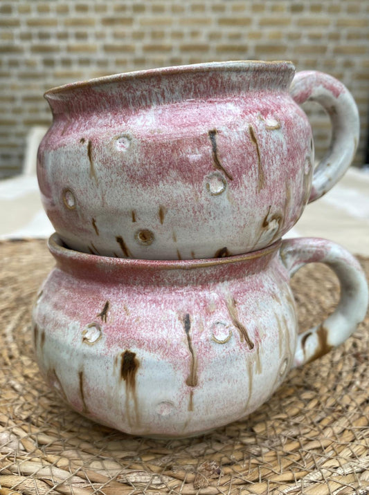 Set van twee roze mokjes