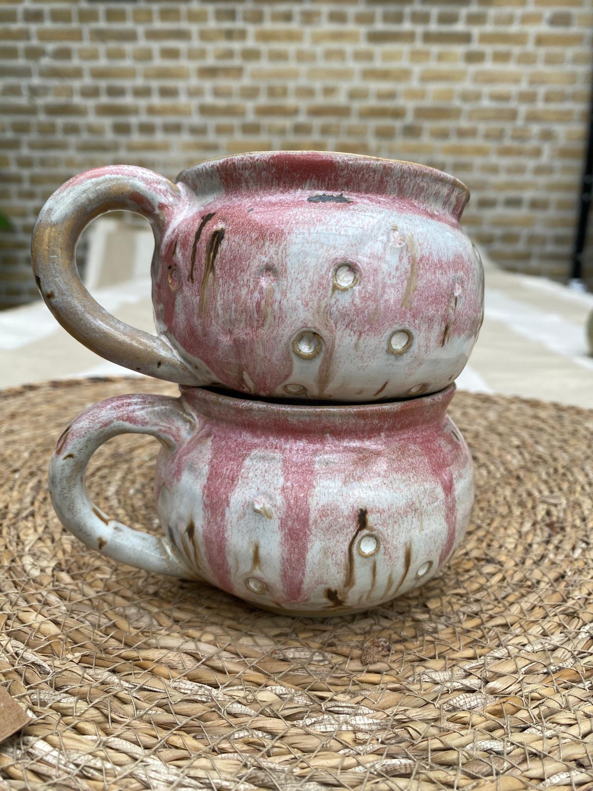 Set van twee roze mokjes